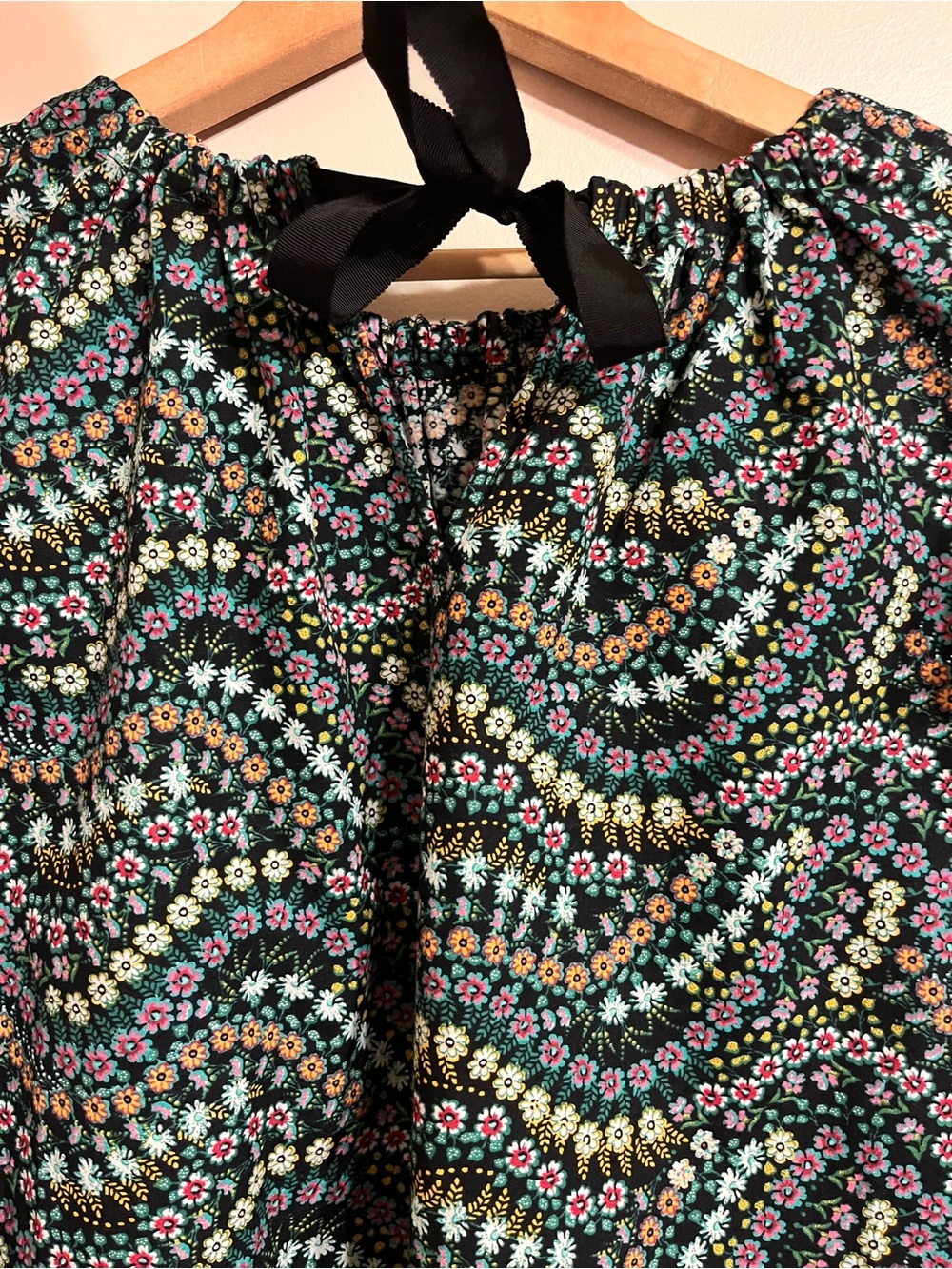 LOFT Garden Dobby Tie Back Ruffle Blouse - Picture 4 of 7